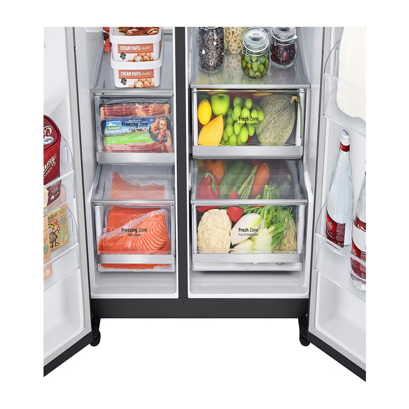 Lg REFRIGERADORA SIDE BY SIDE NEGRA DE 22.4P³ INSTAVIEW DOOR IN DOOR CRAFT ICE VS25XH